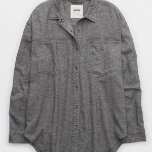 NWT Aerie Anytime Fave Twill Shirt/Shacket - Medium Smoked Gray